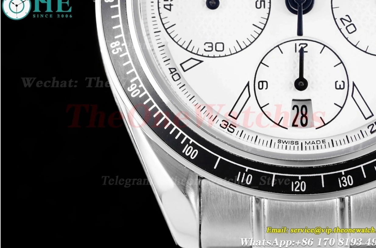 A7750 Racing Master SS 40mm Speedmaster White Dial HKF SS 0125